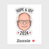 Hoop en vreugde - Tim Walz Sticker (Vel)