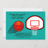 Hoop Game Verjaardag Party Uitnodiging