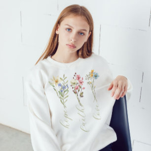 Hoop Geloof Liefde Minimalistisch Bloemen T-shirt