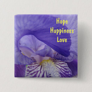Hoop Geluk Kennis knoppen inspiratie Quotes Vierkante Button 5,1 Cm