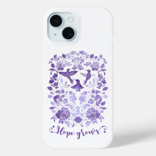 Hoop Groeit - Lavendel Linocut Bird Inspirerend
