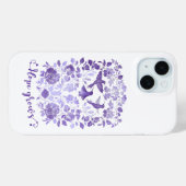 Hoop Groeit - Lavendel Linocut Bird Inspirerend Case-Mate iPhone Case (Achterkant (horizontaal))