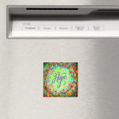 Hoop  Groen Bloemen Whimsical Inspirerend Magneet (Insitu (Vaatwasser))