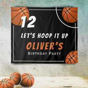 Hoop het op Basketbal Sport Kids Verjaardagsfeest Wandkleed