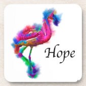Hoop - het Prancen Flamingo Abstract Bier Onderzetter (Voorkant)