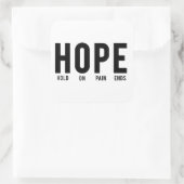 Hoop...hou pijn tegen vierkante sticker (Tas)
