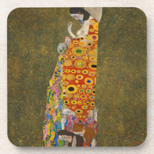 Hoop II van Gustav Klimt, Vintage Art Nouveau Bier Onderzetter