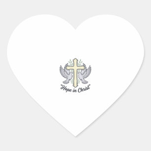 Hoop in Christus Duif Kruis Vintage Christelijk On Hart Sticker