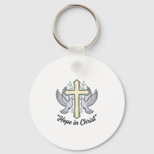 Hoop in Christus Duif Kruis Vintage Christelijk On Sleutelhanger