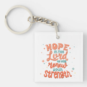 Hoop in de Here Bijbelvers Canvas Sleutelhanger