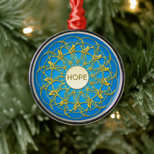 Hoop in het midden van het Gold Geometric Lace Des Metalen Ornament