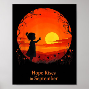 Hoop in september Pediatric Cancer Awareness Ribbo Poster