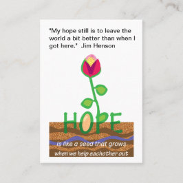 Hoop inspirerend quotes visitekaartje