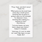 Hoop inspirerend quotes visitekaartje (Achterkant)