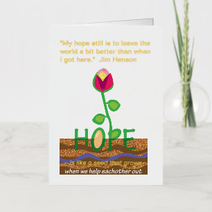 Hoop inspirerende citaten folie wenskaart