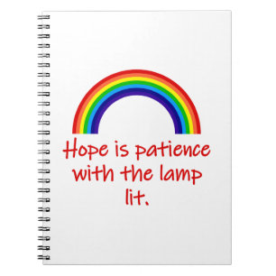 Hoop is geduld met de lamp. notitieboek