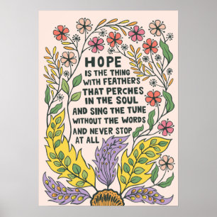 Hoop is het ding met veren citaat poster