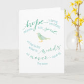 Hoop is het ding met veren Quote Kaart (Gele Bloem)