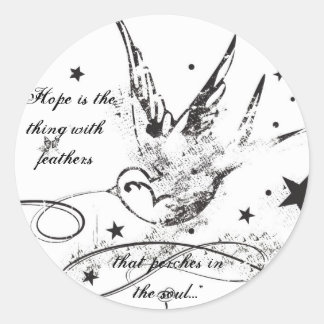 "Hoop is het ding met veren..." Ronde Sticker