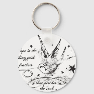 Hoop is het ding met veren sleutelhanger