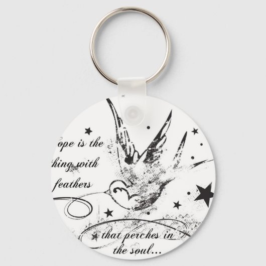 Hoop is het ding met veren sleutelhanger (Voorkant)