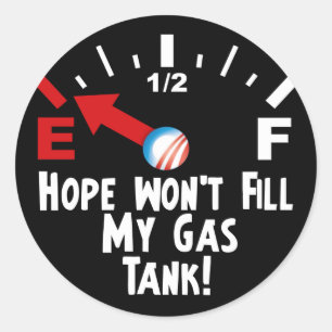 Hoop is leeg - Anti-Barack Obama Ronde Sticker