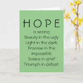 Hoop is licht in het donker kaart (Gele Bloem)