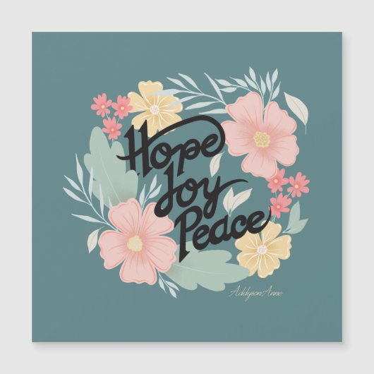 Hoop, Joy, Peace Magnetic Card (Voorkant)