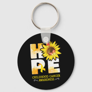 Hoop Kindertijd Kanker Bewustzijn Bloemen Sleutelhanger