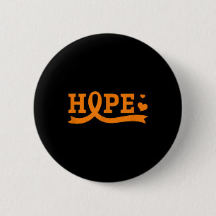 Hoop Leukemie Kanker Strijder Krijger Oranje Lint Ronde Button 5,7 Cm