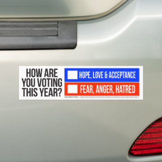 HOOP, LIEFDE & ACCEPTATIE vs ANGST, WOEDE EN HAAT Bumpersticker