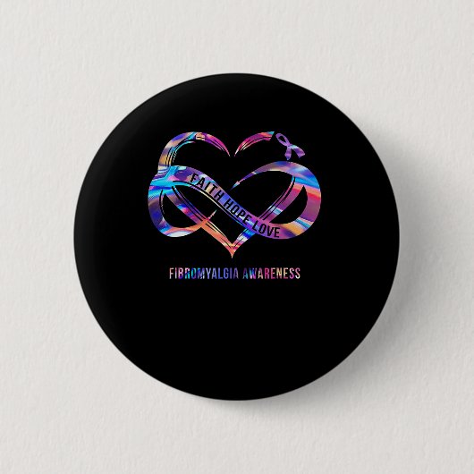 Hoop Liefde Fibromyalgie Bewustzijn 2 Ronde Button 5,7 Cm (Voorkant)