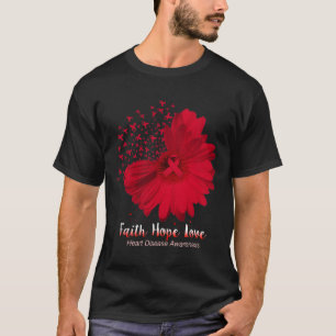 Hoop Liefde Hart Ziekte Bewustzijn Zonnebloem T-shirt