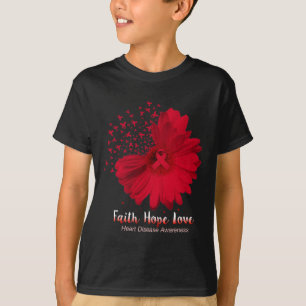 Hoop Liefde Hart Ziekte Bewustzijn Zonnebloem T-shirt