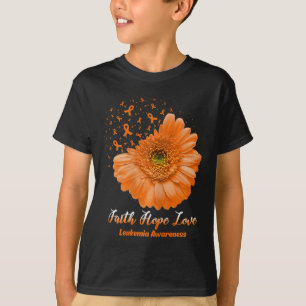 Hoop Liefde Leukemie Bewustzijn Bloem Wees Sterk T-shirt