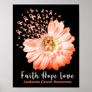 Hoop Liefde Leukemie Bewustzijn Oranje Ribbon Dais Poster