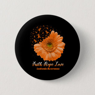 Hoop Liefde Leukemie Bewustzijnsbloem Wees Sterk Ronde Button 5,7 Cm