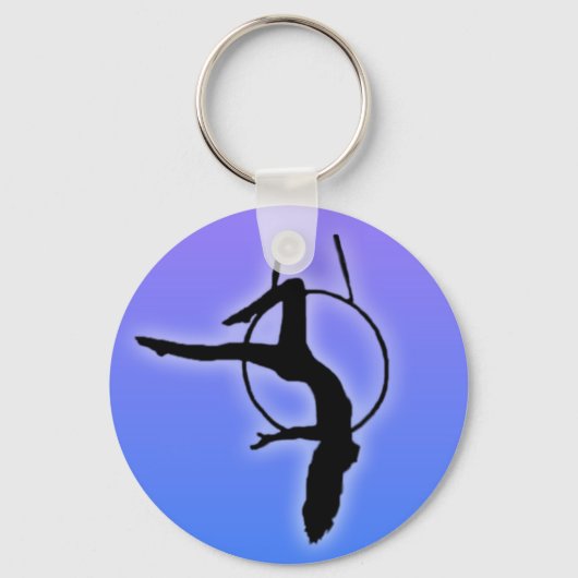Hoop Lyra Aerialist Dancer Posing on Hoop Sleutelhanger (Voorkant)