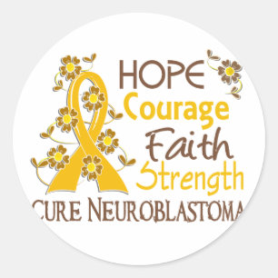 Hoop Moed Geloof Sterkte 3 Neuroblastoma Ronde Sticker