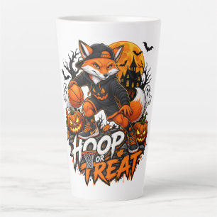 Hoop of Treat enge Vos Basketbal Halloween Latte Mok