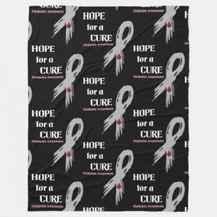 Hoop op een Cure/Torn Ribbon.. Diabetes Fleece Bla