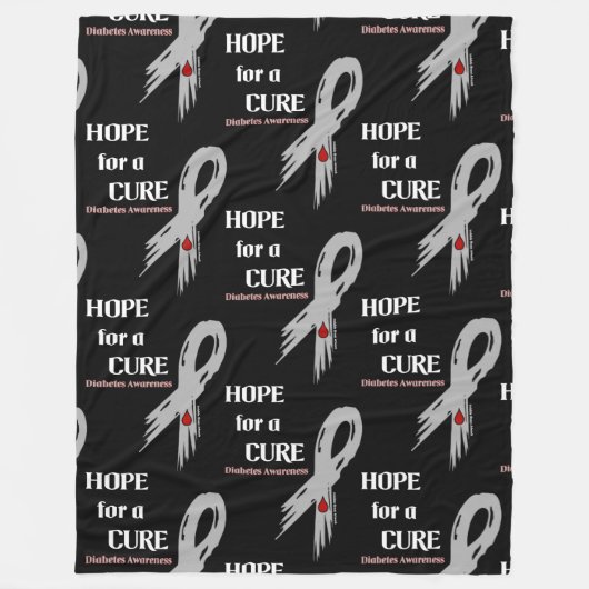 Hoop op een Cure/Torn Ribbon.. Diabetes Fleece Bla (Voorkant)