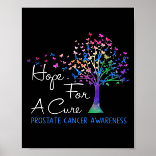 Hoop op een remedie Prostaatkanker Awareness Tree Poster