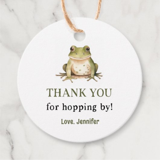 Hoop op Over Frog Baby shower Bedankjes Labels (Voorkant)