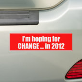 Hoop op verandering in 2012 bumpersticker (Op auto)