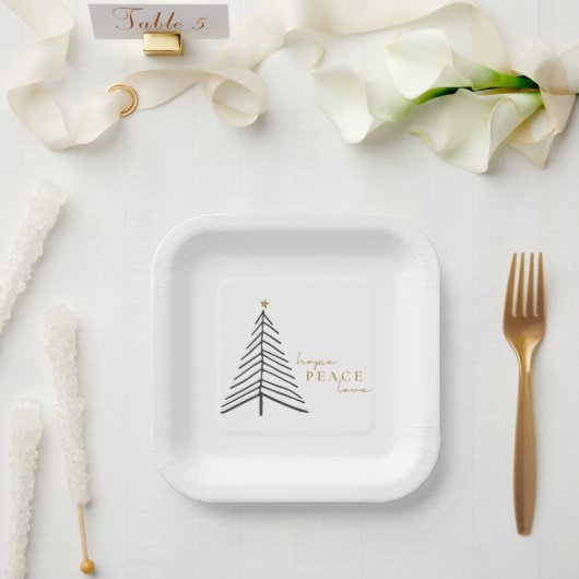 Hoop op vrede liefde. Kerst vakantie papier Borden Papieren Bordje (Huwelijk)
