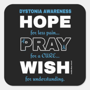 Hoop Pray Wish.. Dystonia Vierkante Sticker