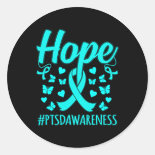Hoop PTSS Stress Awareness Lint Ondersteuning Graf Ronde Sticker