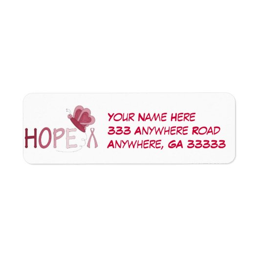 Hoop retour adreslabels etiket (Voorkant)