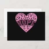 Hoop roze hart borstkanker aankondigingskaart (Voorkant / Achterkant)